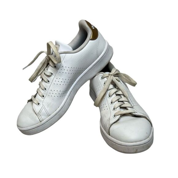 Adidas white perforated cloud foam advantage sneakers size 9.5 - Picture 12 of 13